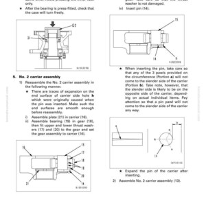 Pode incluir: Diagrama de instru&ccedil;&otilde;es de montagem do motor oscilante e m&aacute;quinas oscilantes. Inclui ilustra&ccedil;&otilde;es de montagem de rolamentos, montagem do suporte e inser&ccedil;&atilde;o de pinos. Texto com n&uacute;meros de pe&ccedil;as e etapas.