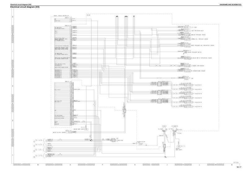 May include: A detailed electrical circuit diagram, rendered in black and white, featuring numerous interconnected lines, symbols, and text labels. The diagram is labeled "Electrical circuit diagram (5/5)" and "Diagrams and Schematics".