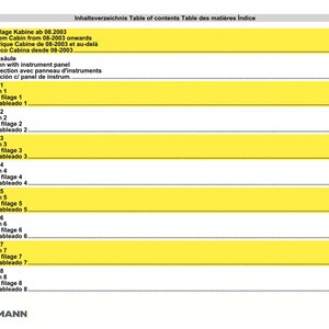 May include: A manual page featuring a table of contents in German, English, French, and Spanish. It lists electrical system and wiring diagrams, with corresponding page numbers. The Weidemann logo is at the bottom.