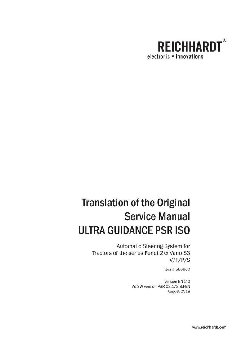 Reichhardt Ultra guidance psr iso Automatiskt styrsystem Verkstadshandbok PDF | Service och reparation | Direktnedladdning bild 2