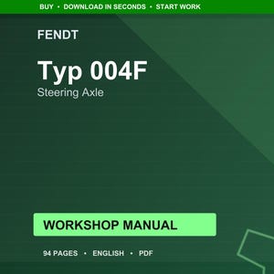 Fendt Typ 004f Steering axle Workshop Manual PDF | Service Repair | Instant Download image 1