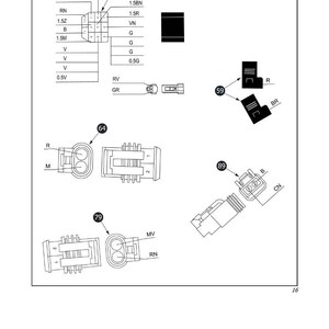 Op de afbeelding: Schema van een elektrisch systeem met diverse componenten, waaronder connectoren, bedrading en labels. Het schema bevat tekst zoals "SECTION 1050 - ELECTRICAL SYSTEM - ELECTRICAL CIRCUITS" en "P/N 3681774M1 Edition 01-2006".