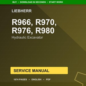 Liebherr R966 r970 r976 r980 Hydraulic excavator Service Manual PDF | Workshop Repair | Instant Download image 1