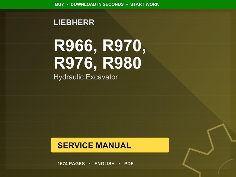 Liebherr R966 r970 r976 r980 Hydraulic excavator Service Manual PDF | Workshop Repair | Instant Download image 1