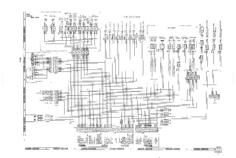 Pu&ograve; includere: Un diagramma schematico dettagliato in bianco e nero con numerose linee, simboli e annotazioni testuali. Il diagramma sembra essere un disegno tecnico, possibilmente relativo a sistemi elettrici o meccanici. Il layout &egrave; complesso e denso di informazioni.