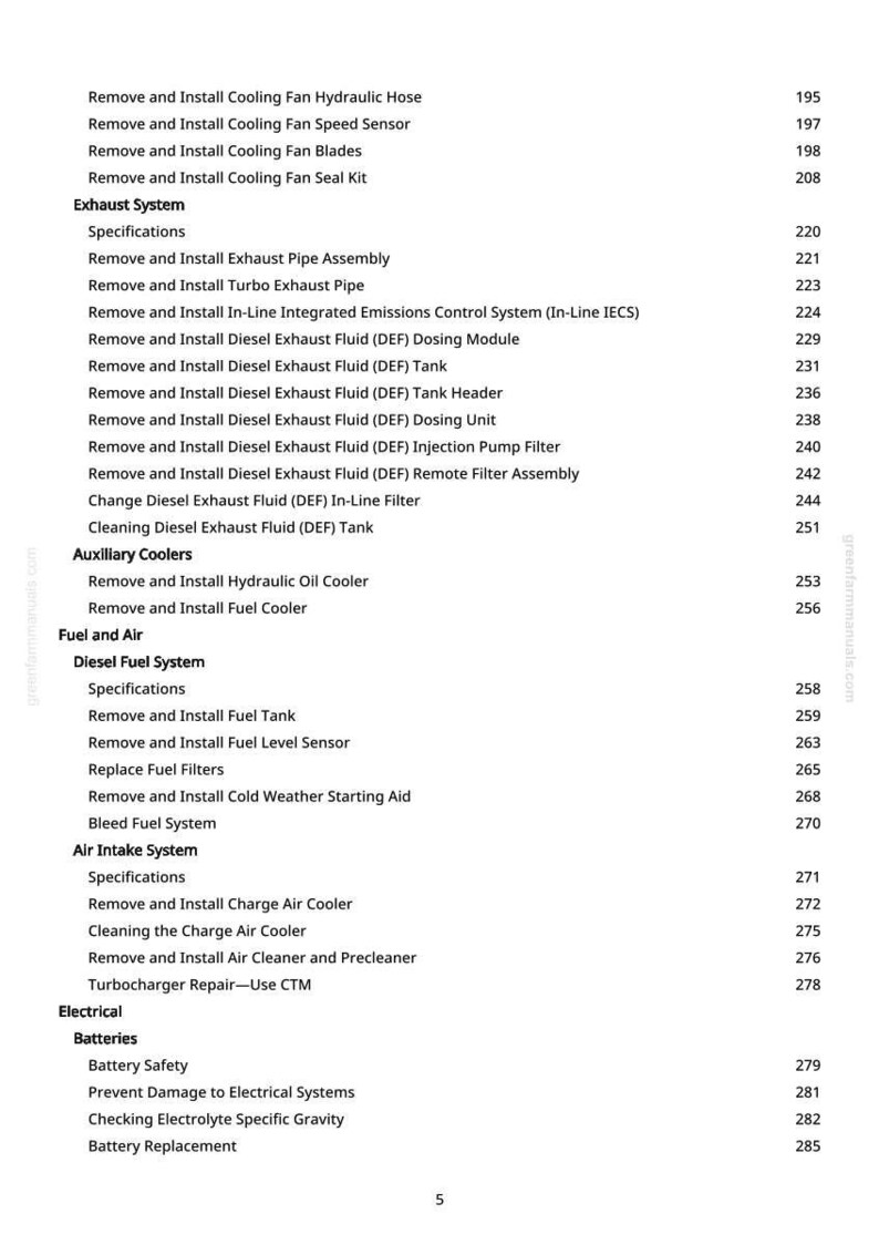 May include: A manual page detailing automotive repair procedures, such as exhaust system and fuel system maintenance. The text is black on a white background, with page numbers and section headings.