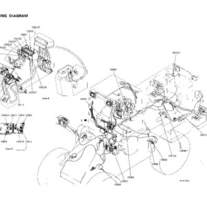 K&ouml;nnte beinhalten: Ein detailliertes elektrisches Schaltbild mit Schemata von Komponenten wie Steckern und Kabelb&auml;umen. Das Diagramm ist mit Text und Zahlen beschriftet und bietet eine technische Illustration des elektrischen Systems.