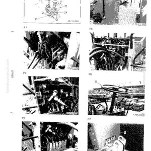May include: A technical diagram from a manual, featuring various components and parts of a machine. The image is divided into multiple sections, labeled P1 through P7 and F1, with detailed illustrations and labels. The diagram includes text and numbers.