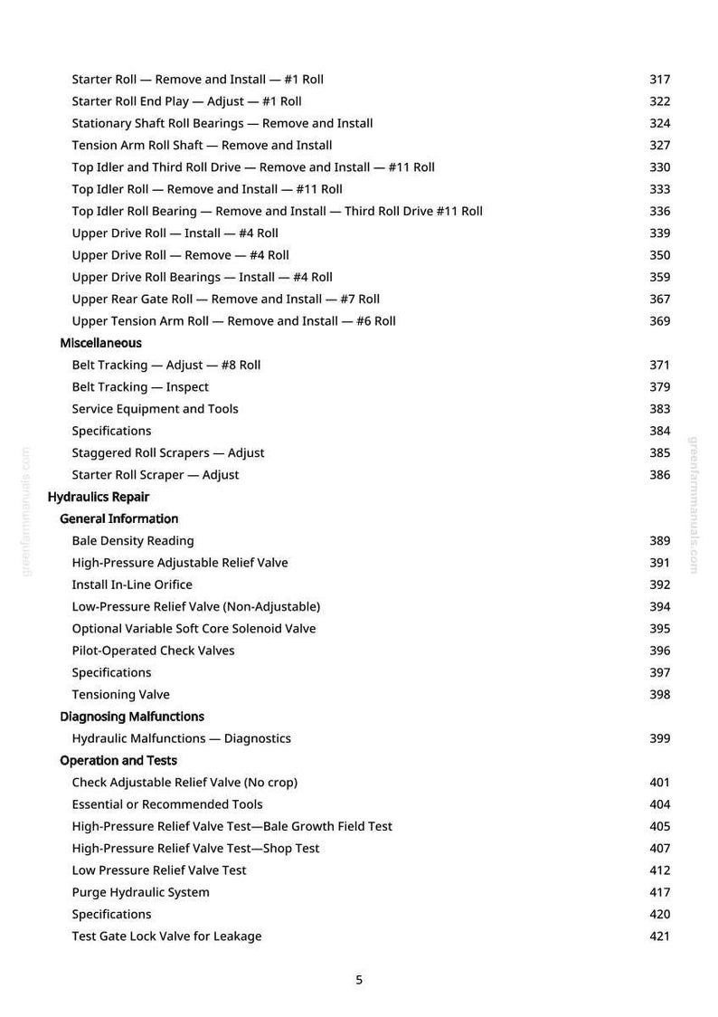 John Deere 461R, 561R technische handleiding ronde-balenpersen pdf | Direct downloaden afbeelding 6