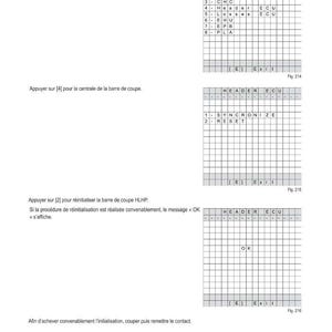 Puede incluir: Una p&aacute;gina de manual con el t&iacute;tulo &laquo;&nbsp;TARAGES ET DIAGNOSTICS &Eacute;LECTRONIQUES&nbsp;&raquo;. Contiene tablas con opciones de calibraci&oacute;n y reinicio, e instrucciones en franc&eacute;s. El texto incluye las palabras &laquo;&nbsp;OK&nbsp;&raquo; y &laquo;&nbsp;Exit&nbsp;&raquo;.