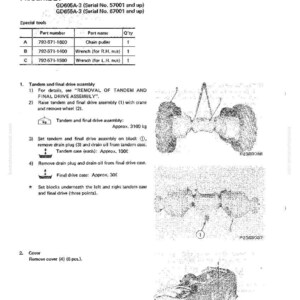 Pu&ograve; includere: Diagramma tecnico che illustra lo smontaggio di un gruppo di trasmissione finale, con numeri di parte e istruzioni. Il diagramma include illustrazioni di componenti meccanici, con misure in chilogrammi e un carter di trasmissione finale di circa 30 kg.