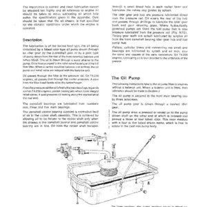 May include: Diagram of a lubricating system from a workshop manual. The image shows the oil pump, filter, and other components with labels and text. The text includes the title "Lubricating System" and technical descriptions.