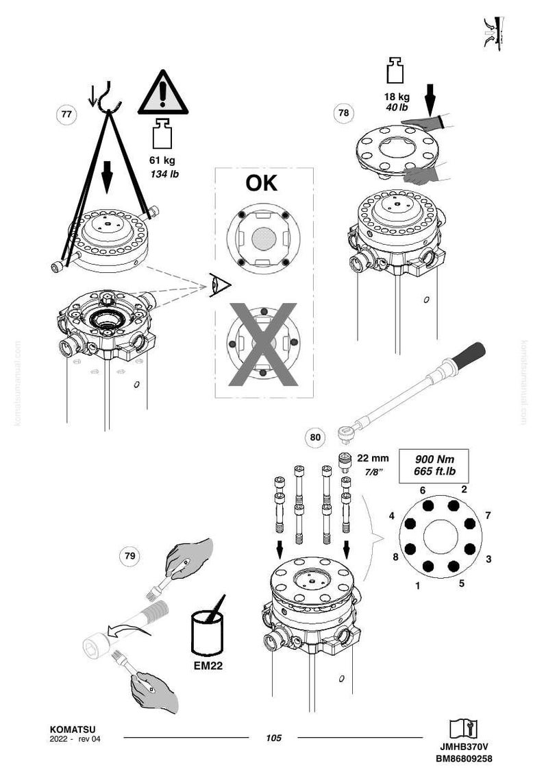 Komatsu JMHB370V-1 hydraulhammare servicemanual reparation verkstad PDF-nedladdning bild 9