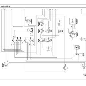 Puede incluir: Un diagrama esquem&aacute;tico en blanco y negro que muestra componentes el&eacute;ctricos y cableado. El diagrama incluye etiquetas de texto y s&iacute;mbolos, con el t&iacute;tulo "150A/FA - SHEET 1 OF 1, PART 2 OF 2". El diagrama est&aacute; sobre un fondo blanco, con el texto "FOLDOUT 10".
