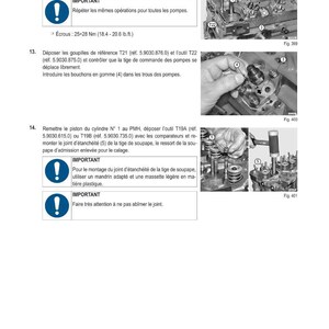 May include: A technical diagram with the title "M&Eacute;THODE D'INTERVENTION" in French. The diagram includes instructions, illustrations of engine components, and warnings. The text includes measurements in lb.ft.