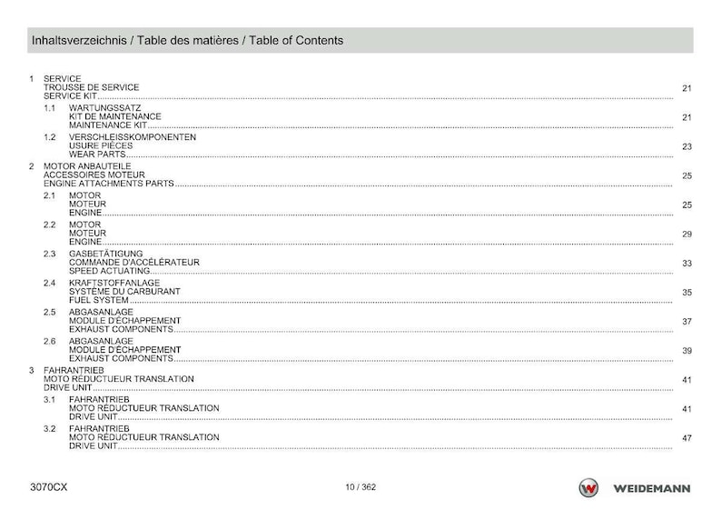 Weidemann 3070Cx80 Hjullastare Reservdelsmanual PDF | Illustrerad katalog | Direktnedladdning bild 11