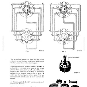 May include: Diagram of hand pump and sleeve connections, with detailed illustrations and labels. Includes a 3D rendering of a pump and various mechanical components. Text explains the function of the parts.