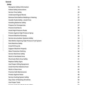 Op de afbeelding: Een pagina uit een handleiding met de titel "Inhoudsopgave". Het document bevat veiligheidsonderwerpen zoals "Veiligheidsinformatie herkennen" en "Schadelijk asbeststof vermijden". Paginanummers staan rechts.