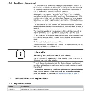 Pu&ograve; includere: Una pagina di un manuale di sistema con il logo "WEIDEMANN" in alto. Il documento include sezioni su introduzione, note, gestione, abbreviazioni e spiegazioni. &Egrave; presente un'icona di informazione, insieme a una tabella di simboli e spiegazioni.
