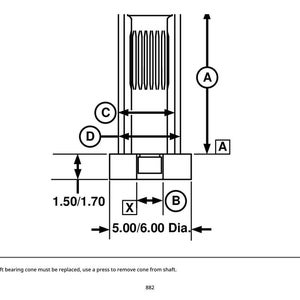 May include: Technical diagram of a mechanical component with dimensions labeled in inches. The diagram includes measurements for height, diameter, and other key features, with the text "Dia" indicating diameter.