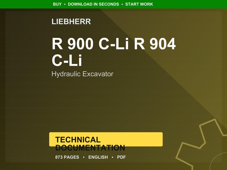 Liebherr R 900 c-Li r 904 c-Li Hydraulic excavator System Manual PDF | Technical Documentation | Instant Download image 1
