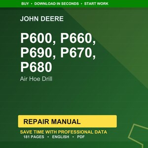 John Deere P600, P660, P690, P670, P680 Lufthackborr Reparationsmanual Pdf | Serviceverkstad | Direktnedladdning bild 1