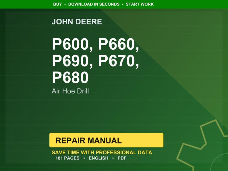 John Deere P600, P660, P690, P670, P680 Lufthackborr Reparationsmanual Pdf | Serviceverkstad | Direktnedladdning bild 1