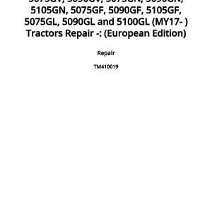 K&ouml;nnte beinhalten: Wei&szlig;es Blatt mit schwarzem Text. Der Text enth&auml;lt Traktormodellnummern, die Worte "Tractors Repair -: (European Edition)", das Wort "Repair" und den Code "TM410019". Das Datum "Published on 20 September 2021" ist ebenfalls vorhanden.
