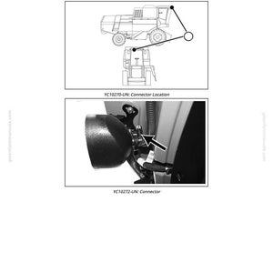 Peut inclure: Sch&eacute;ma du faisceau de feux de toit de cabine droite et du feu de travail ext&eacute;rieur d'une moissonneuse-batteuse. Comprend un sch&eacute;ma de l'emplacement du connecteur et un gros plan du connecteur. Le texte sur l'image indique : X182 - Right Cab Roof Light Harness-to-Right Outer Work Light #2.