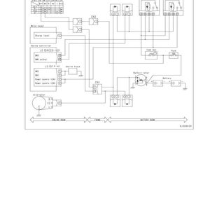 May include: Diagram of an engine controller power supply circuit. The diagram includes components like a battery relay, fuse box, and alternator, with labels and connection lines. Text includes "40 Troubleshooting" and "6D107E-BE1 (40)."