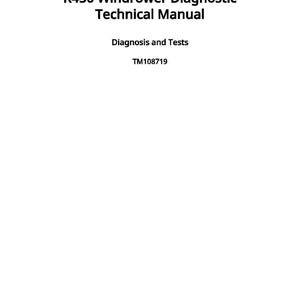 John Deere R450 Self-Propelled Windrower Diagnosis And Tests PDF | Instant Download image 2