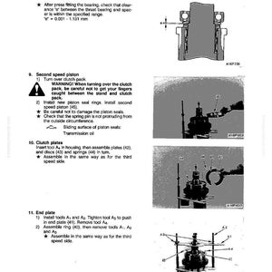 May include: Technical diagram from a manual detailing the disassembly and assembly of second and third-speed clutch packs. Includes diagrams, part numbers, and instructions for mechanical components.