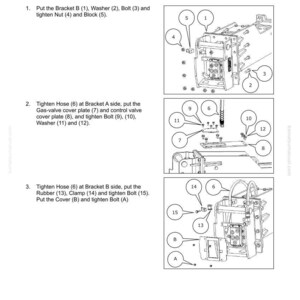 May include: Diagram of a box bracket assembly and disassembly process, with numbered components and instructions. Includes illustrations of parts like bolts, washers, and covers, with labels for each step. Text at the top reads "50 Disassembly and Assembly".