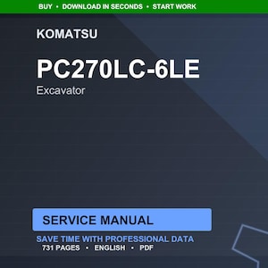 Komatsu PC270LC-6LE hydraulisk grävmaskin servicemanual reparation verkstad PDF-nedladdning bild 1