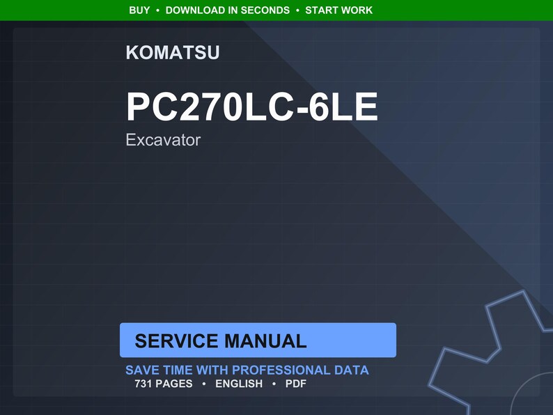 Komatsu PC270LC-6LE hydraulisk grävmaskin servicemanual reparation verkstad PDF-nedladdning bild 1