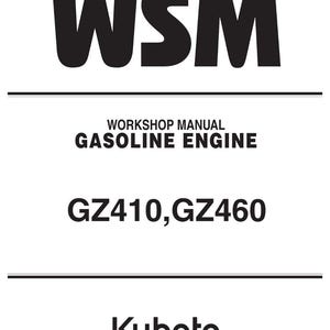 Manuale d'officina per motori a benzina Kubota GZ410, GZ460 / Download PDF immediato immagine 1