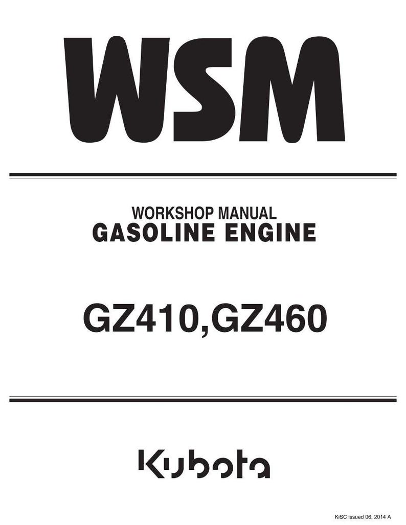 Manuale d'officina per motori a benzina Kubota GZ410, GZ460 / Download PDF immediato immagine 1