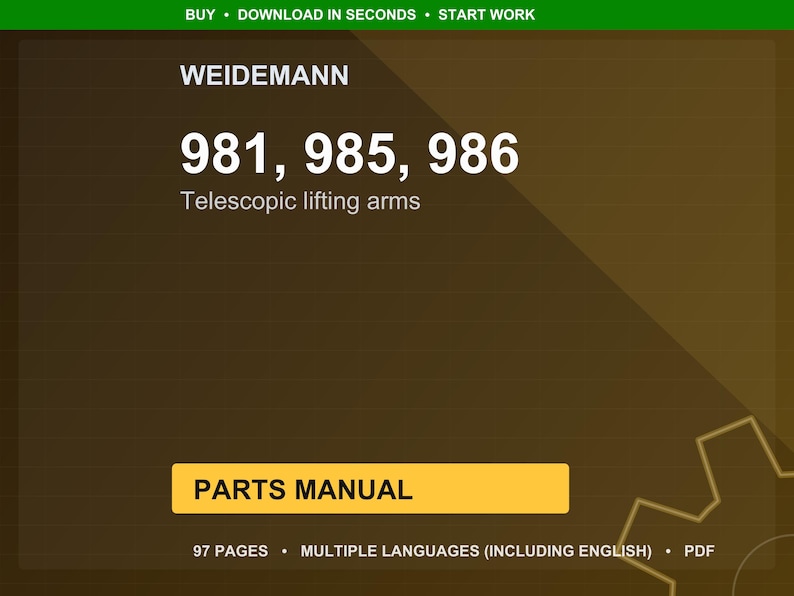 Weidemann 981 985 986 Teleskop Tragarme Teile-Handbuch PDF | Illustrierter Katalog | Sofort Download Bild 1