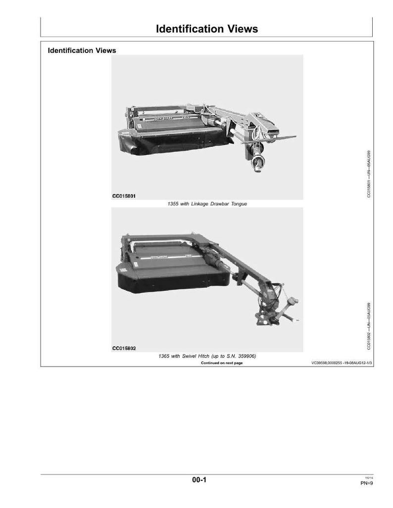John Deere 1355, 1365, 1465 gräsklippare bruksanvisning PDF | Användarhandbok | Direkt nedladdning bild 6