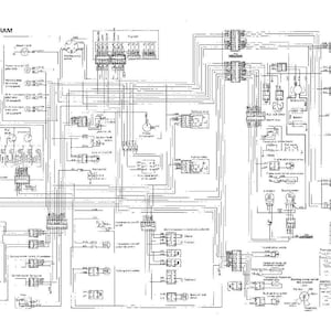 May include: A black and white wiring diagram with the title "WIRING DIAGRAM" at the top. The diagram features numerous lines, symbols, and text labels, illustrating electrical circuits and components. The image is a detailed technical illustration.