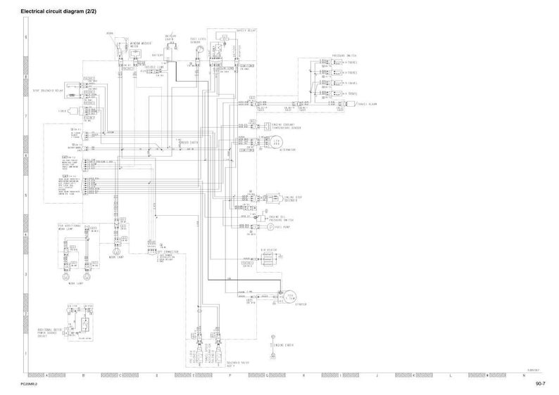 May include: An electrical circuit diagram (2/2) with numerous lines, symbols, and text labels. The diagram is in black and white, showing the intricate connections and components of an electrical system. The title "Electrical circuit diagram (2/2)" is at the top.