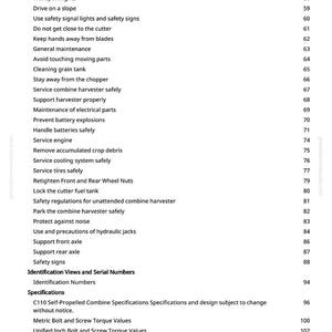 John Deere C110, C110 4Lz-9, C110 4Lz-7 Skördetröskor Teknisk manual Pdf | Direkt nedladdning bild 2