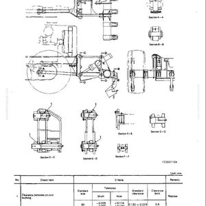 K&ouml;nnte beinhalten: Technische Zeichnung eines Rei&szlig;ers mit detaillierten mechanischen Zeichnungen und Spezifikationen. Enth&auml;lt verschiedene Schnittansichten mit den Bezeichnungen A-A, B-B, C-C, D-D, E-E, F-F und G-G. Die Zeichnung enth&auml;lt auch eine Tabelle mit Messungen in Millimetern.
