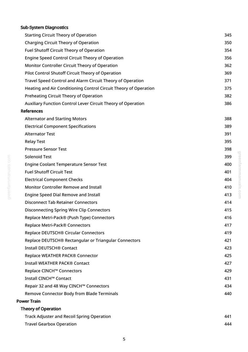 Pode incluir: Uma p&aacute;gina branca com uma lista detalhada de diagn&oacute;sticos de subsistemas automotivos, incluindo t&oacute;picos como "Teoria de Opera&ccedil;&atilde;o do Circuito de Partida" e "Teste do Circuito de Corte de Combust&iacute;vel". A p&aacute;gina tamb&eacute;m lista refer&ecirc;ncias e t&oacute;picos do trem de for&ccedil;a.