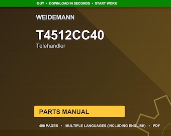 Weidemann T4512cc40 Telehandler Parts Manual PDF | Illustrated Catalog | Instant Download