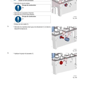 May include: Technical diagram with instructions for a mechanical process. The image shows detailed illustrations of components with labels and arrows. Text includes instructions and warnings, with the title "METHODE D'INTERVENTION".