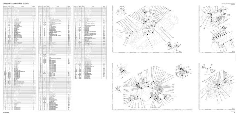 May include: A detailed technical diagram with multiple sections. The image features a parts list on the left and several exploded diagrams on the right, all in black and white. The diagrams show various mechanical components and their connections.
