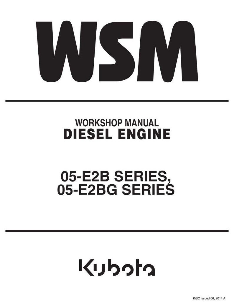 Manuel d'atelier du moteur diesel Kubota séries 05-E2B, 05-E2BG | Téléchargement instantané du PDF image 1