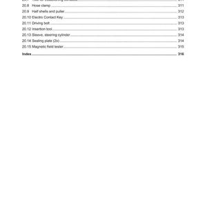 May include: A white page from a Weidemann product manual, featuring a table of contents. The list details items like a setting gauge, test pressure gauge, and magnetic field tester. The Weidemann logo is visible in the top right corner.