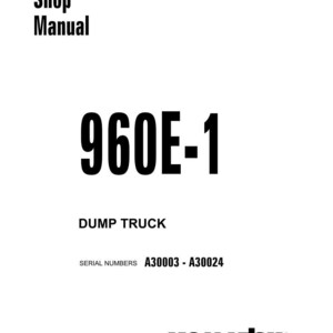 Komatsu 960E-1 Dumper Servicehandbok Reparation Verkstad PDF Ladda ner bild 3